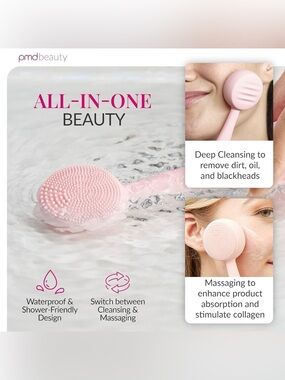 PMD Pink Silicone Smart Facial Cleansing Brush
